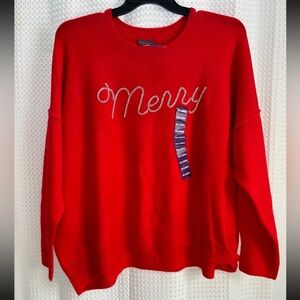 Vince Camuto Red Crew Neck Sweater